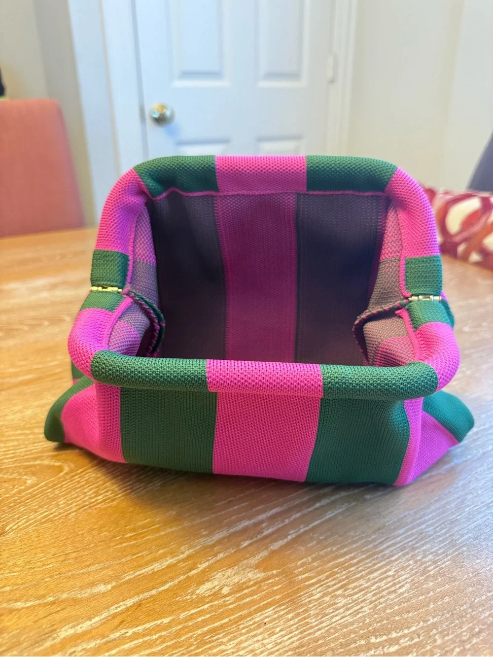 Striped Pink and Green Women’s Pouch